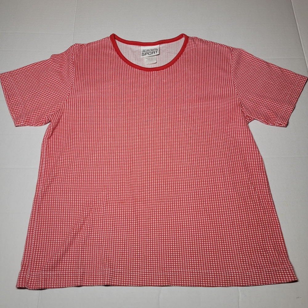 💚 Jaclyn Smith Sport Red‎ Gingham Top Size Medium